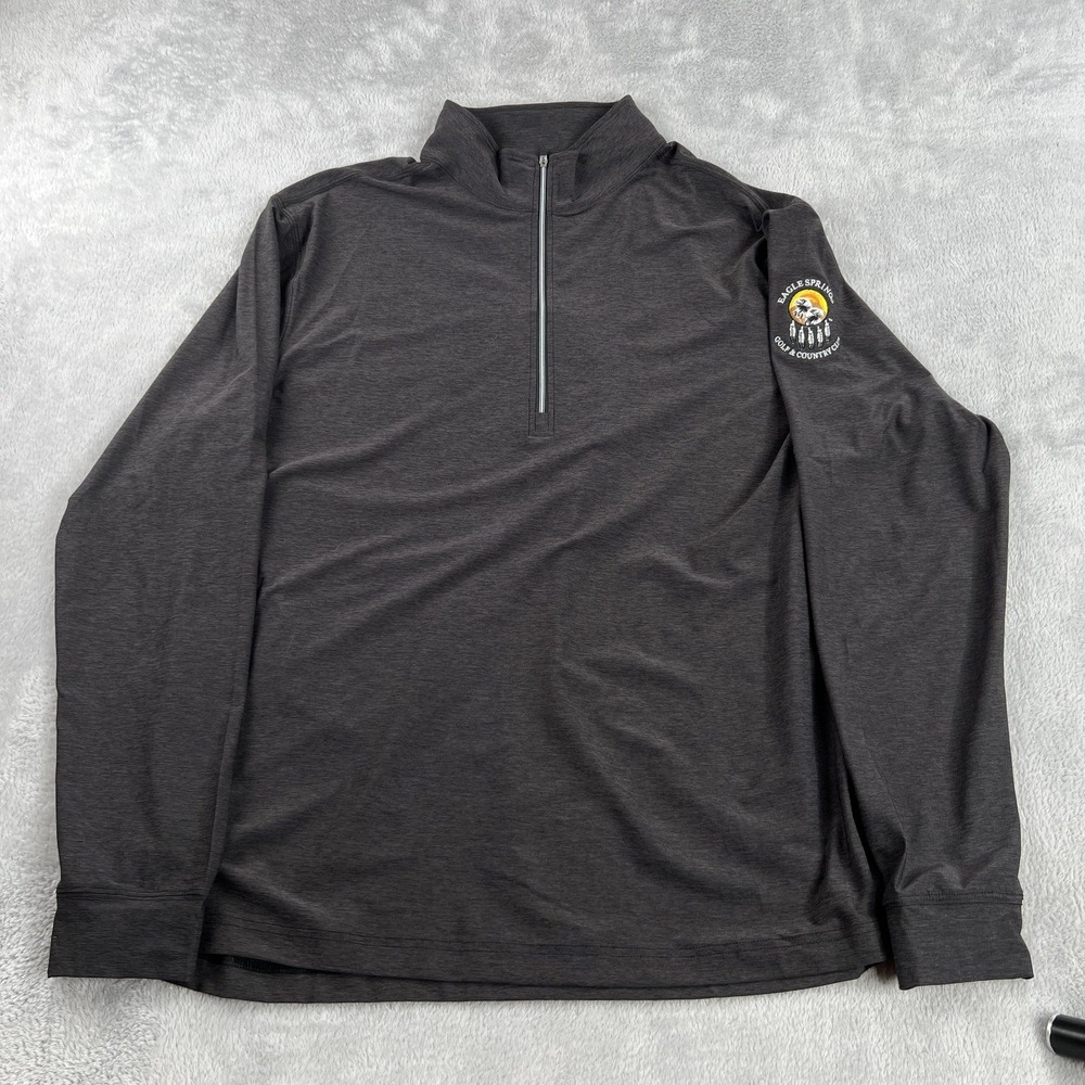Straight Down Eagle Springs Golf Pullover XL Charcoal Men Performance 1/4 Zip